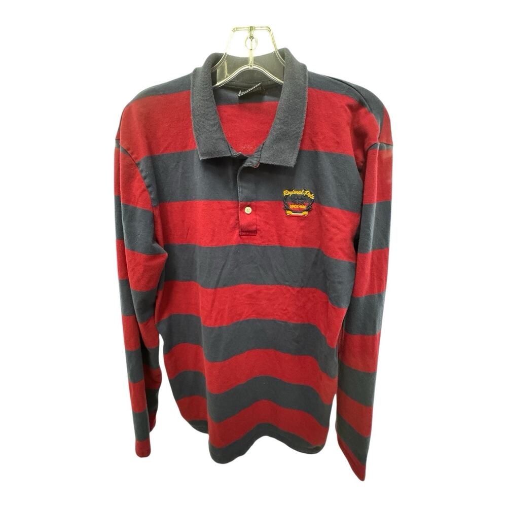 Louis Park 1984 Long Sleeve Red Blue Rugby Shirt Active Preppy Retro Academia